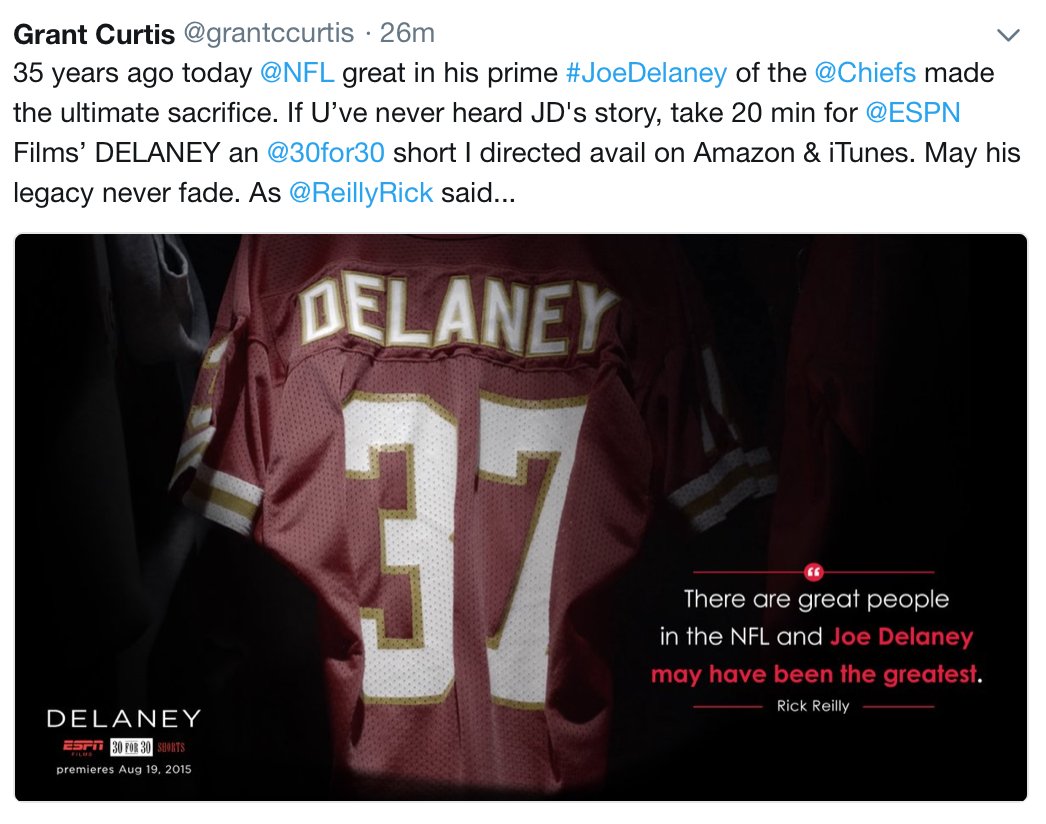 grantccurtis's tweet photo. @LAIreland How about a 30 second break from the LeBron madness and give a shout out to NFL great Joe Delaney - paid the ultimate sacrifice 35 years ago today.  Love the show. https://t.co/4dYVHHlEc9