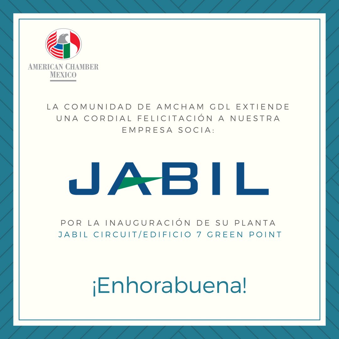 amcham_gdl's tweet photo. ¡Enhorabuena @Jabil @JabilGdl por la inauguración de su nueva planta! Nos enorgullece que empresas como ustedes formen parte de #LaMejorComunidadDeNegocios Amcham! https://t.co/cNgP3cpE3m