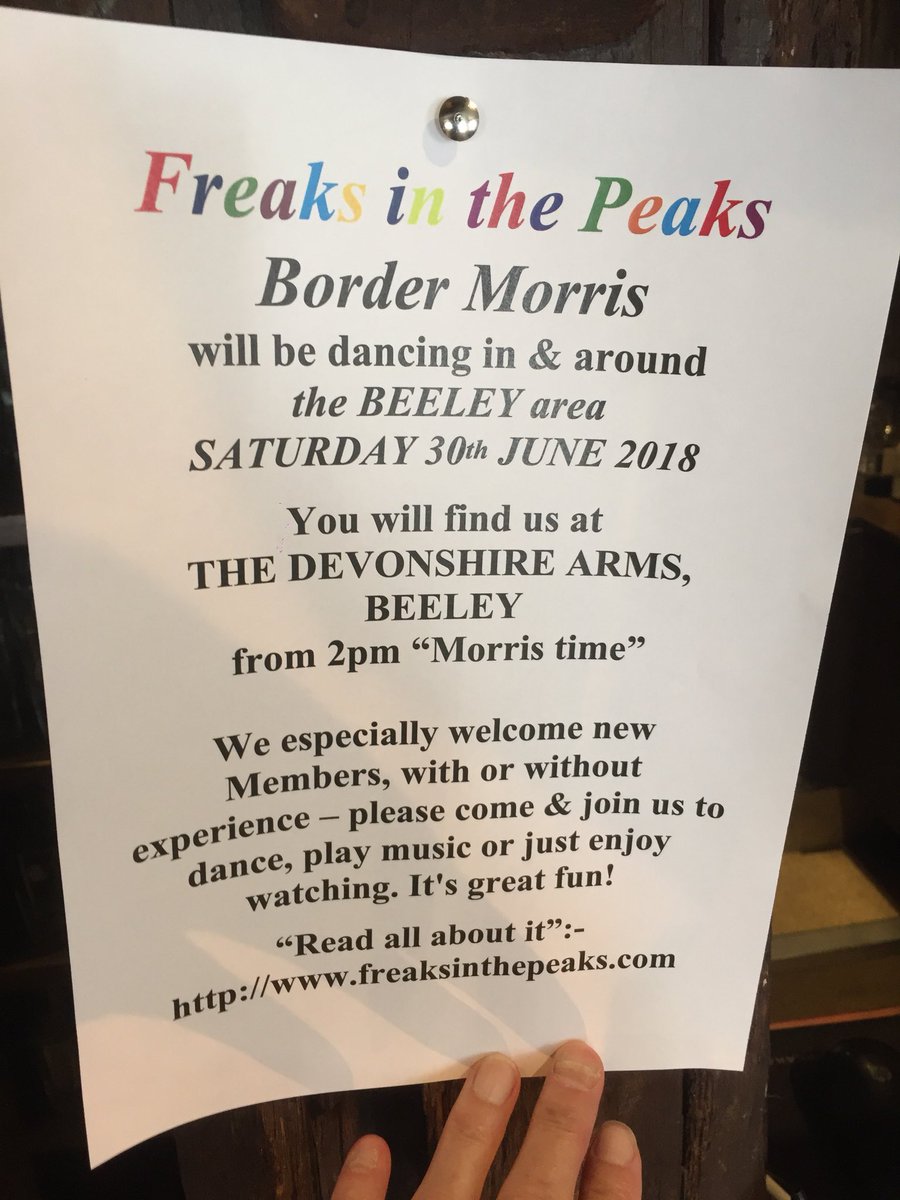 Tomorrow (Saturday) we’ll be dancing. Come and watch! Join in! Have a go. <a href="/DevArmsBeeley/">The Devonshire Arms at Beeley</a> @peak