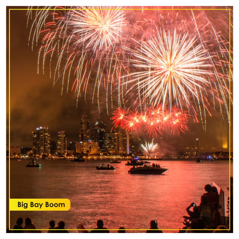 joinbounce's tweet photo. Big Bay Boom - San Diego County's largest fire show will be back on July 4th and promises to be yet another spectacularly choreographed display of fireworks. Huge crowds are expected. Don't fight the traffic!  Take a Bounce instead. #IndependenceDay2018 https://t.co/L1LaXilfLV