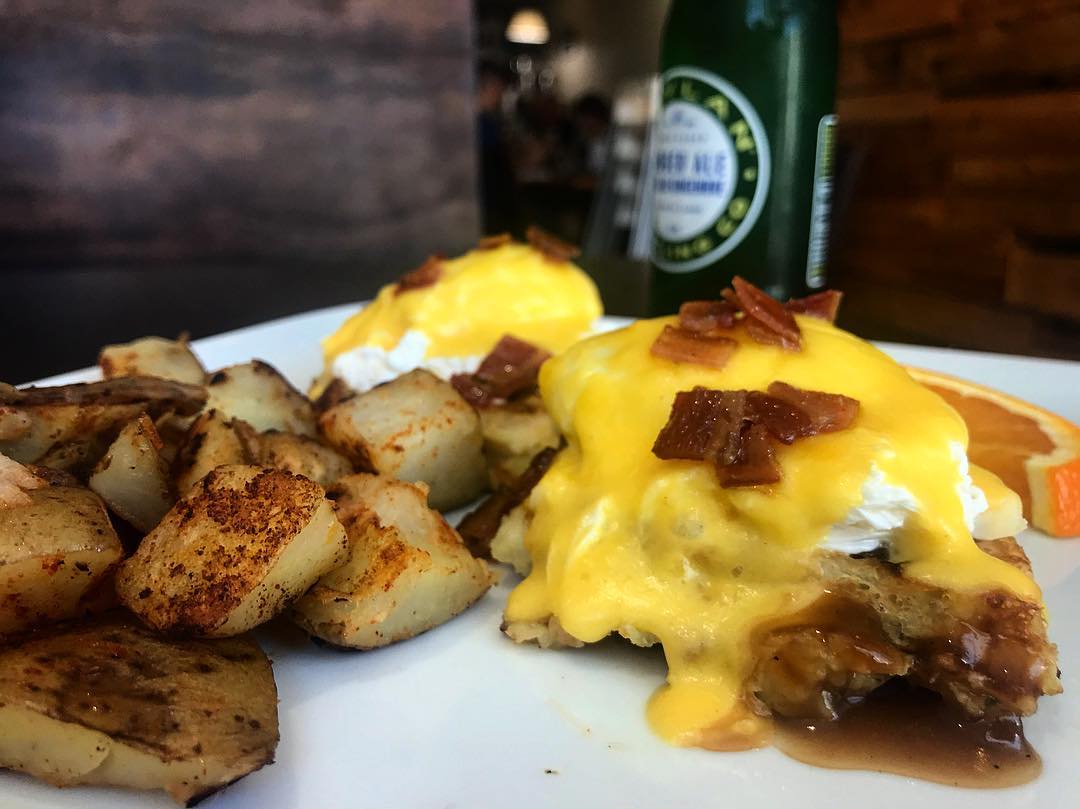 Our Canada Day Benedict, the “Forget What You Curd”! This is a Poutine inspired Benny with a homemade potato waffle base, Quebec cheese curds, a rich poutine gravy, two perfectly poached eggs, Classic Hollandaise and maple bacon crumble on top....No, you are not dreaming!