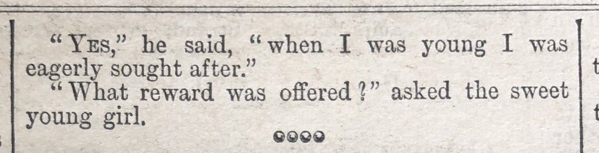 Another Victorian joke in which a male suitor gets comically rebuffed by a young lady. There’s seemly no end to the genre!- Tit-Bits (1901)