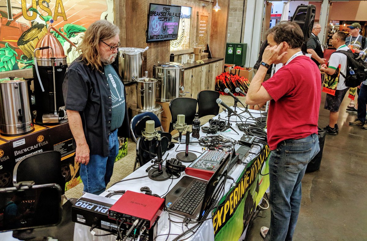 #HomebrewCon, we swear these guys are professionals! Swing by booth 702 at 1:30PM today to hear <a href="/DennyConn1/">Denny Conn</a> and <a href="/dbeechum/">Drew Beechum</a> do their live #podcast of <a href="/ExpBrewing/">Experimental Brewing</a>