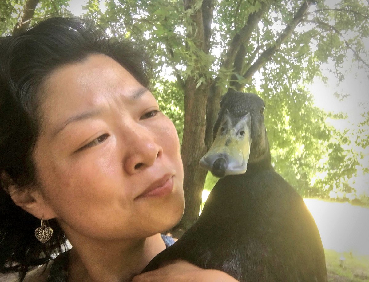 WaterfowlDoxies's tweet photo. Interrogating Gizmo if it’s him who keeps biting me from behind. Had to get all “bad cop” on him. He invoked his right to remain silent. #SmartDuck https://t.co/cCJBdZm1pm