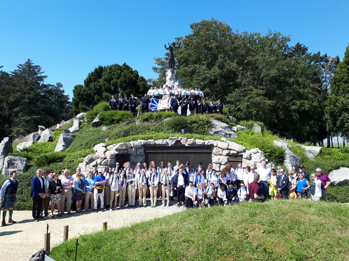 LegionNLCA's tweet image. First day Trail of the Caribou complete.  Moving ceremonies at Amiens Cathedral and Gueudecourt. 100 people  pay respects to our fallen heroes. #trailofthecaribou  @RNFLDRmuseum @Honour100 @NFLDGreatWar @VeteranMag