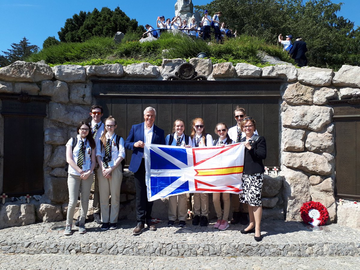 LegionNLCA's tweet image. First day Trail of the Caribou complete.  Moving ceremonies at Amiens Cathedral and Gueudecourt. 100 people  pay respects to our fallen heroes. #trailofthecaribou  @RNFLDRmuseum @Honour100 @NFLDGreatWar @VeteranMag