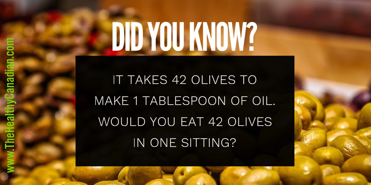 thehealthycdn's tweet photo. If you would balk at eating dozens and dozen of olives in one sitting then why would you put oil in the food? If you’re worried about “healthy fats” eat the actual olive, and sauté in broth! #wfpb #healthyfood https://t.co/CUakF9OeZN
