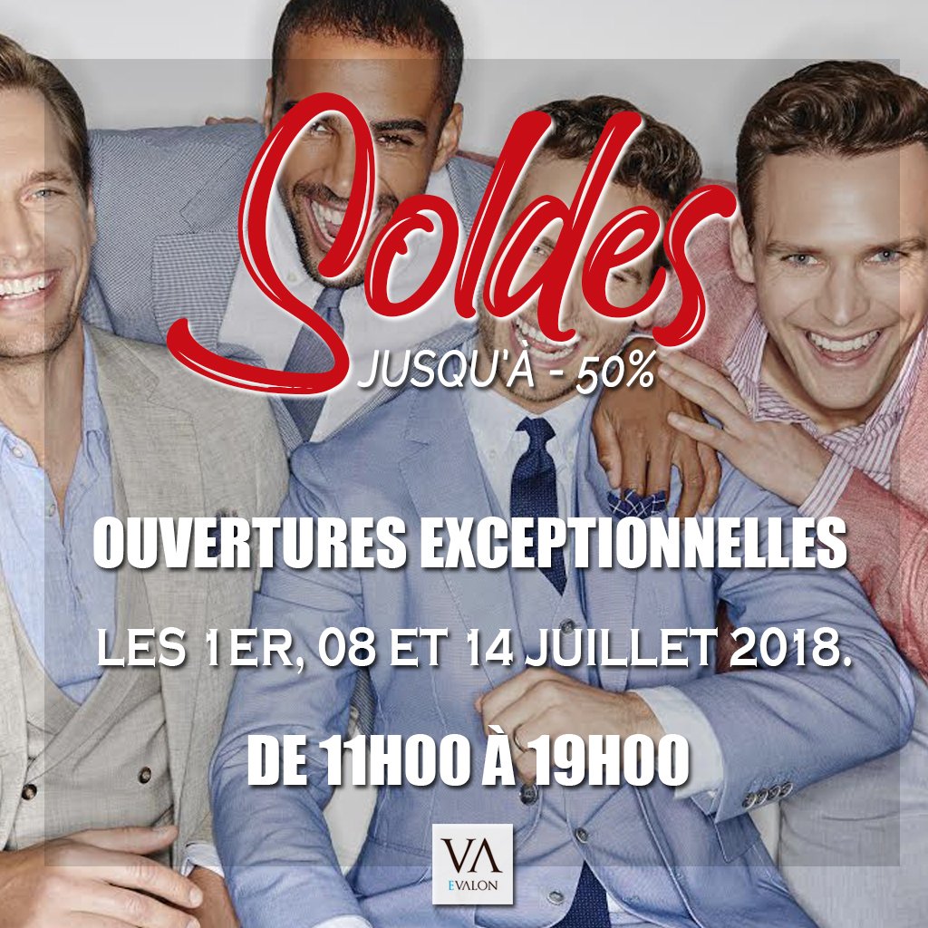 EvalonParis's tweet photo. #Soldes2018 #ModeHomme #Paris
Jusqu'à -50% sur les grandes marques du 28 juin au 08 août 2018. 
Ouvertures exceptionnelles de votre boutique Evalon, les 1er, 08 et 14 juillet 2018 de 11h00 à 19h00.
 #vêtementshomme  #Sentier 
https://t.co/iRLeQql32w https://t.co/ObheJ5NOji