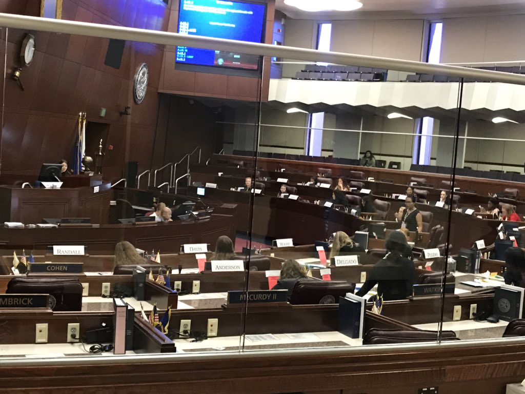 Joiner4Nevada's tweet photo. Love seeing the Assembly Chamber full with our future leaders hard at work debating legislation! It was an honor speaking with you yesterday @NVGirlsState - the future is bright! https://t.co/QNjuCWc3bz