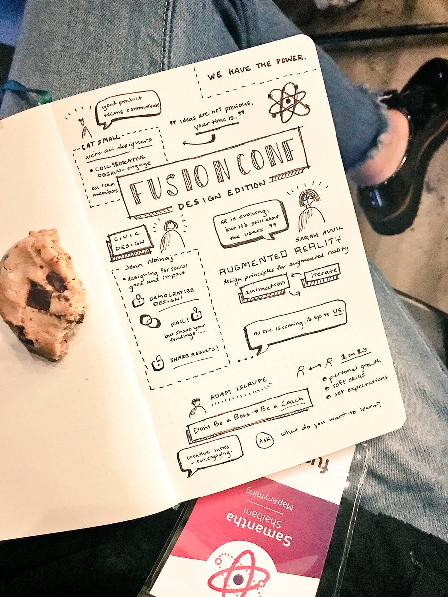 multitasking at <a href="/fusionconf/">FusionConf</a> with 🍪's and #sketchnotes ✍🏼 <a href="/cattsmall/">CATSMALL</a> <a href="/sarahauvil/">Sarah Auvil</a> <a href="/actuallyjennn/">Jenn</a> <a href="/adamiscrupe/">Adam Iscrupe</a>