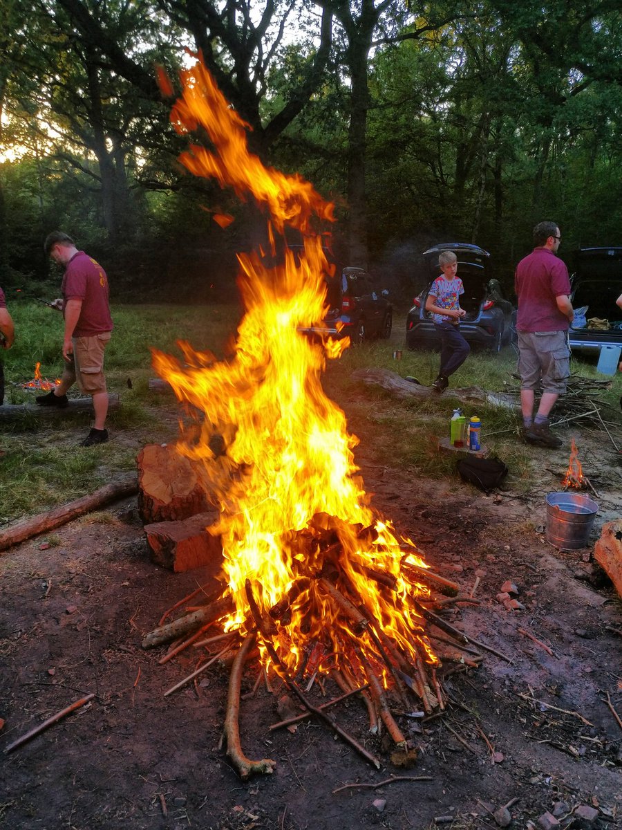Out with another scout group teaching them how to burn stuff
