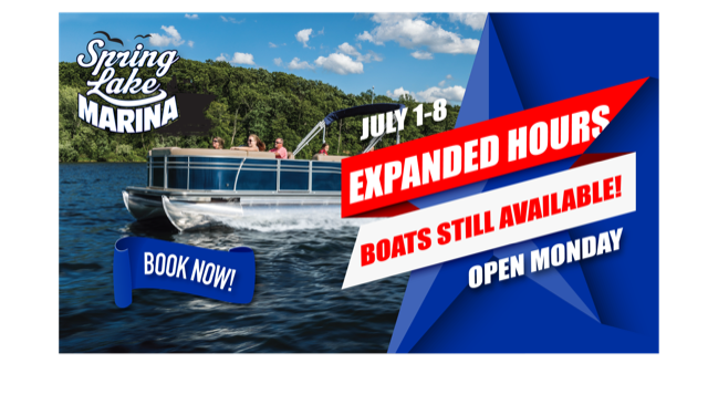 SpringLkMarina's tweet image. We are Open Monday July 2nd. Boats Still Available Book Online Now →springlakemarina.com/boatrentals