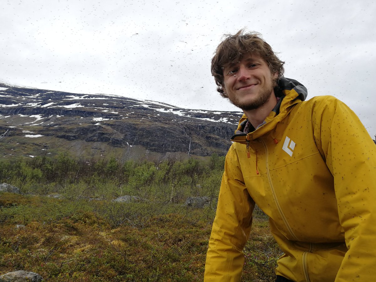 Bystromlab's tweet photo. First sampling of three in our mountain lakes is done. Here Dirk is showing some benthic fauna gotten airborne. Luckily it's non-biting midges. May not be so lucky next time. /@snorman1984 https://t.co/aKTuLkn2iZ