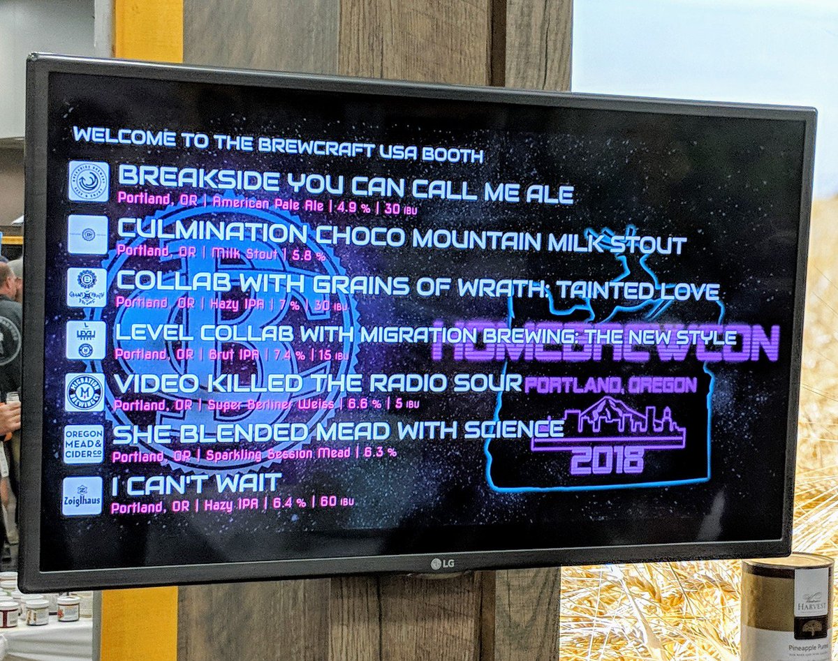 Currently on tap at booth 702! #HomebrewCon