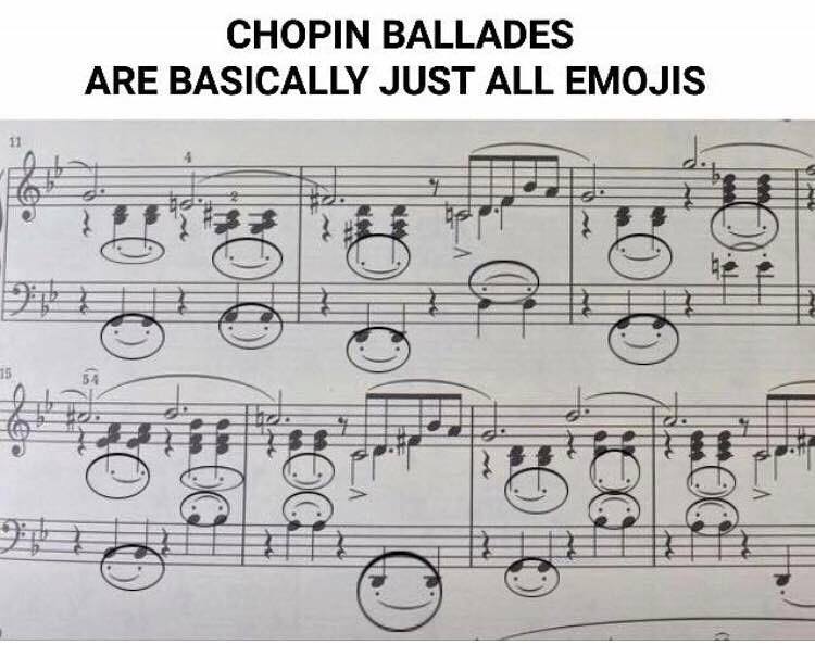 playinglesshurt's tweet image. LOL Chopin Ballads are basically just all Emojis! #musicproblems