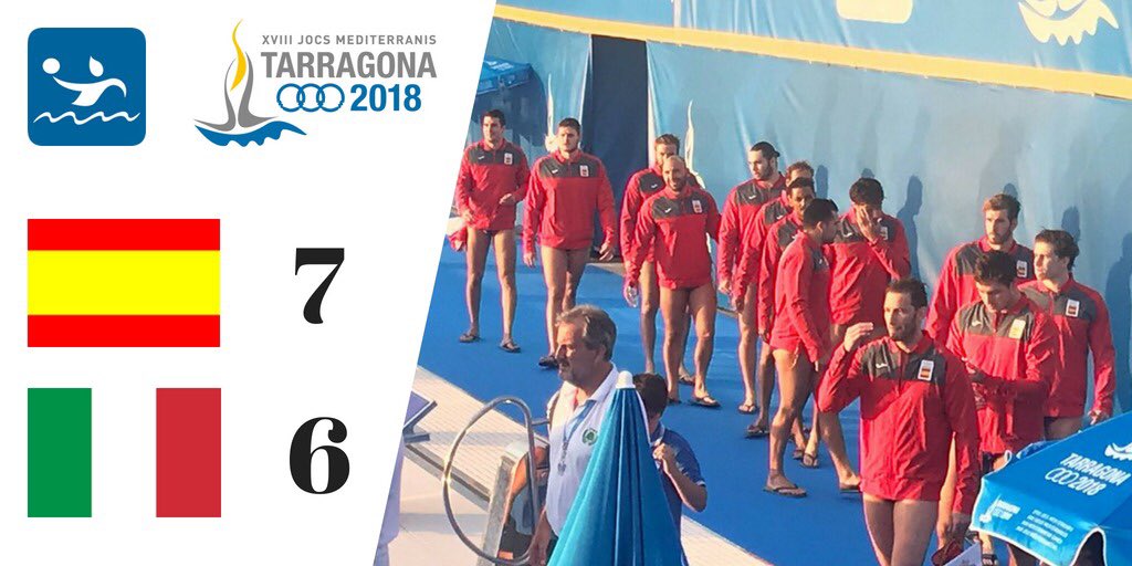 ¡¡VICTORIA!! 

Este domingo, 1 de julio, nos jugamos el 3r puesto 🆚 Montenegro 🇲🇪 (9:30⏰)

#SpainWP #TeamESP #Tarragona2018 #JuegosDelMediterraneo #Waterpolo