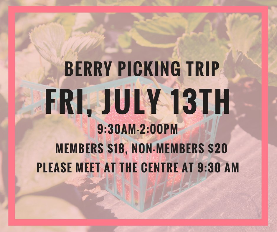 sgseniors's tweet image. Get away from the city and enjoy a day of berry picking at @EmmaLeaFarms    on Westham Island! Call 604-732-0812 to register before Friday, July 6th to reserve your spot! #seniorevents #southgranvilleseniors #activeseniors