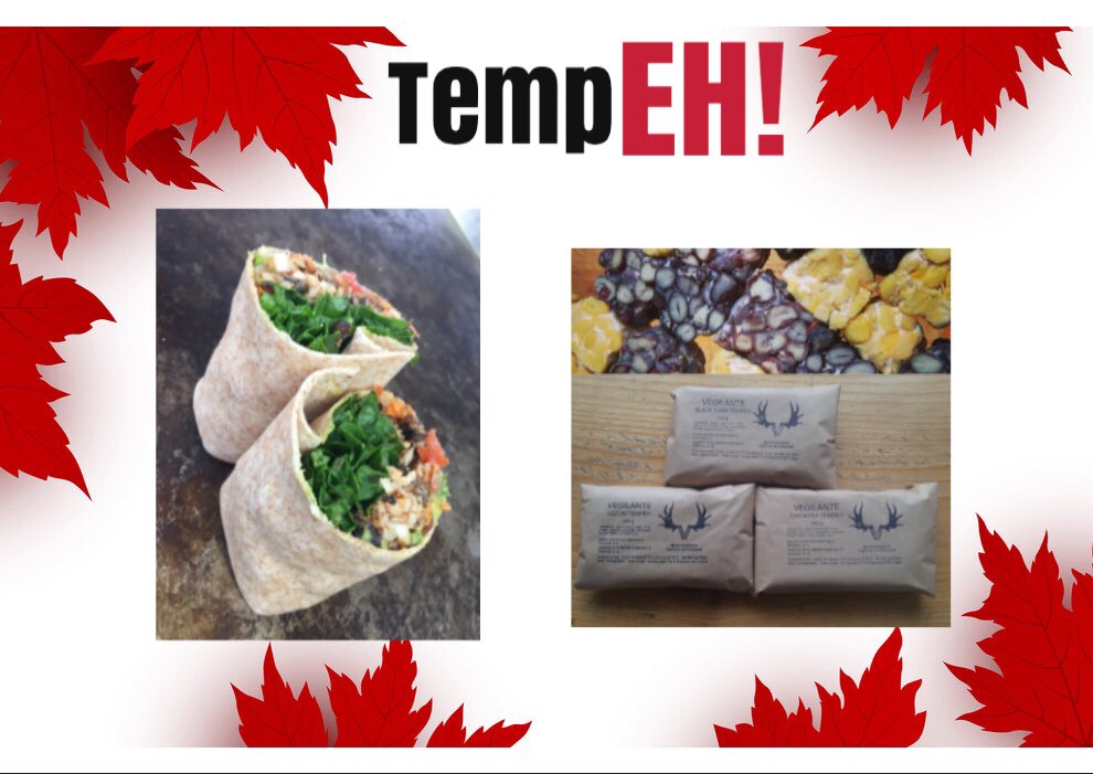 OhNaturalFood's tweet photo. It’s back due to popular demand, EH!  Come try our Southwest Black Bean TempEH wrap this Canada D-EH weekend 😃 at the Kelowna Farmers Market Saturday 8-1 EH! @farmerbobkfcm #tempeh https://t.co/1Z99Ir3tF1