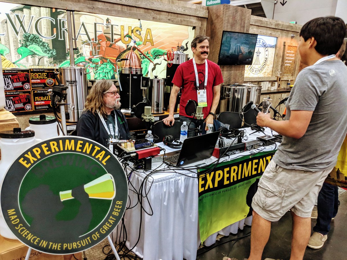 #TMinus ten minutes! The <a href="/ExpBrewing/">Experimental Brewing</a> live podcast is going be recording at booth 702 here at #HomebrewCon, so be sure to stop by and check in.