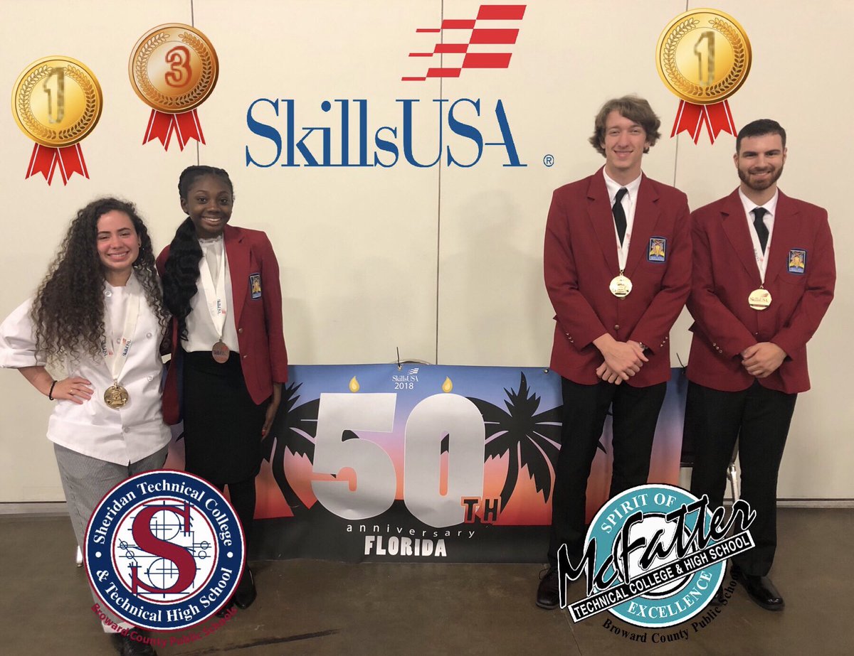 BrwdTechCollege's tweet image. We could not be prouder!! All three of our schools medaled at the SkillsUSA National Leadership and Skills Conference. ALL of our student competitors performed amazingly well!  It’s time to celebrate!!! 🎉👏
Way to go #AtlanticTech #McFatterTech and #SheridanTech