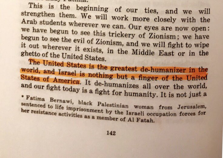 “The United Stares is the greatest de-humanizer in the world, & Israel is nothing but a finger of the United States...We stand with the Third World. We don’t care what the State Department says...as long as we have legs they cannot stop us from going to Algeria...” - Kwame Ture