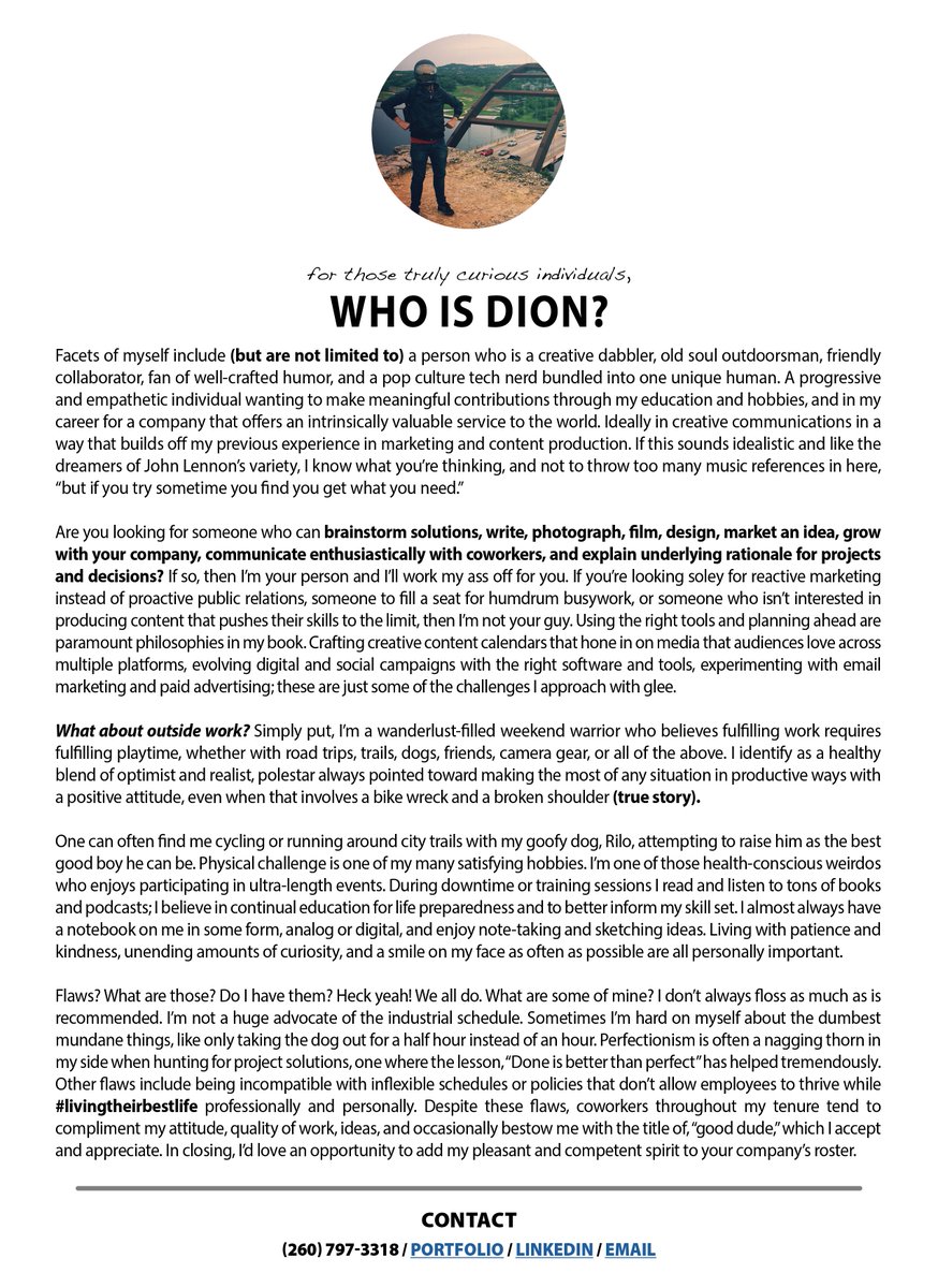 DinoDionysus's tweet photo. I often joke I'm unemployable because working for companies that take advantage of my time and livelihood by offering subpar pay and piss-poor benefits while its execs make absurd amounts is beyond nauseating.

Thus, I present my unemployable cover letter. #workisbroken https://t.co/h6ZFn0Ur6t