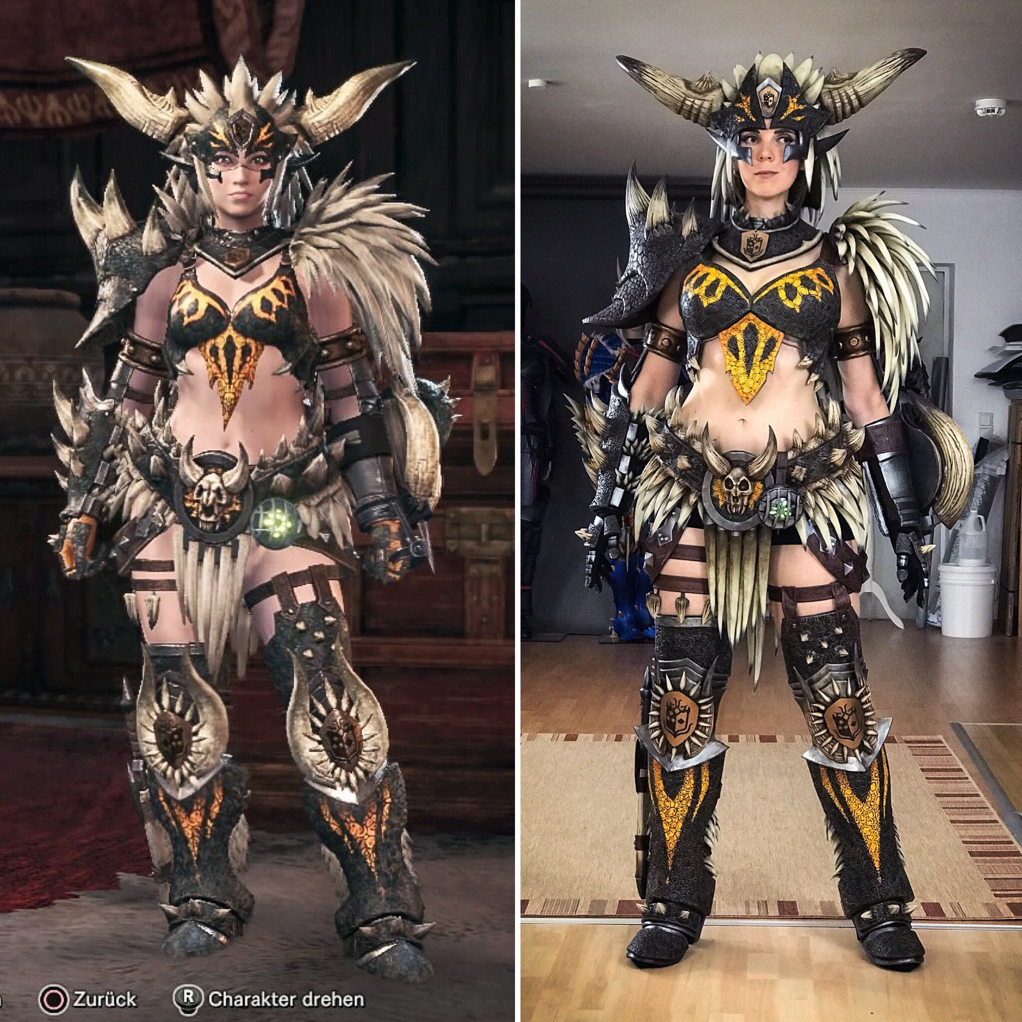 1.783. Here is a little comparison photo of my Nergigante armor. 