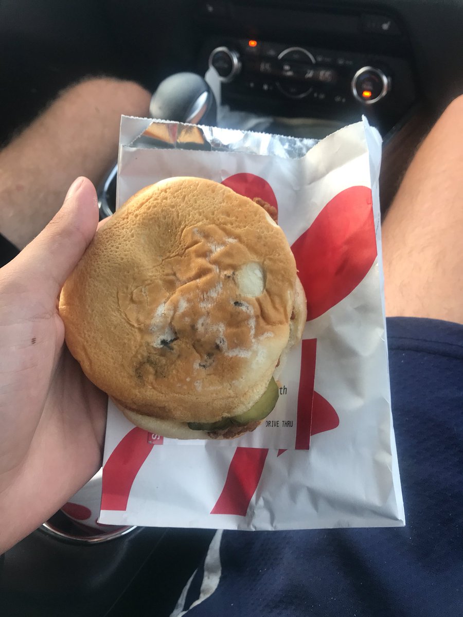 qwickplay's tweet photo. @ChickfilA I’m pressed asf I said no pickles and y’all wanna do me like this and give me moldy bread 🖕🏼😭 https://t.co/YVABn937AR