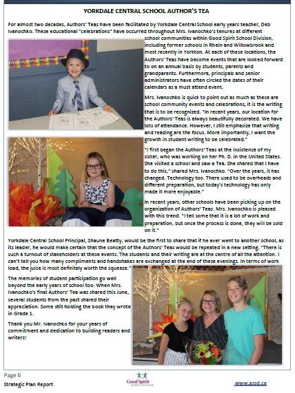 ShauneBeatty's tweet photo. Great feature on our Mrs. Ivanochko for all her two decades of contributions to the organization of Authors' Teas. We wish her the best in her retirement! @PrideInThePaw @GSSD204 #RoyalsRead&Write #SaskReads https://t.co/p8MbRAtKda