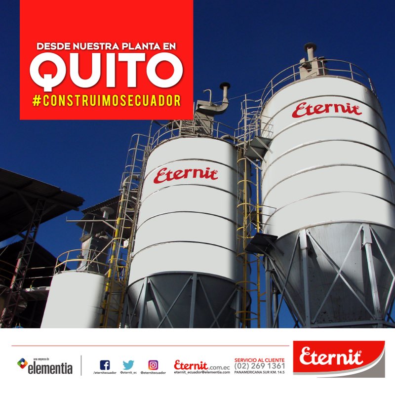 Eternit_Ec's tweet photo. Más de 100 personas trabajan en nuestra planta de #Quito. Cada uno de ellos ha sido protagonista en nuestra exitosa trayectoria construyendo los sueños de los ecuatorianos. https://t.co/UWnTKCa5X6