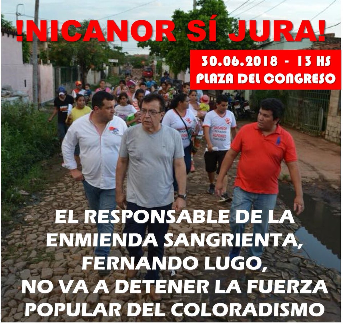 juventudMPC's tweet photo. La Juventud del Movimiento Progresista Colorado va defender la banca que legítimamente le corresponde al compañero @NicanorDF . No vamos a permitir que el golpista de @lugo_py atente contra la voluntad popular https://t.co/gkfApsZRNl