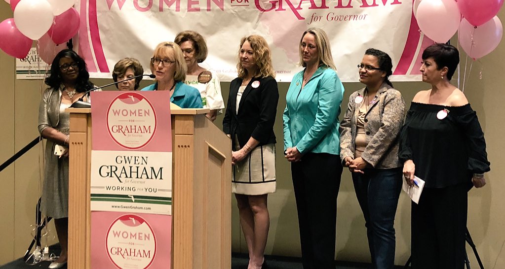 GwenGraham's tweet photo. “I am proud to support Gwen because she is passionate about helping Florida families and she will never back down from a fight.” — Senator @Maggie_Hassan
#WomenForGraham #LeadBlue18 https://t.co/GBqN3xOxMr