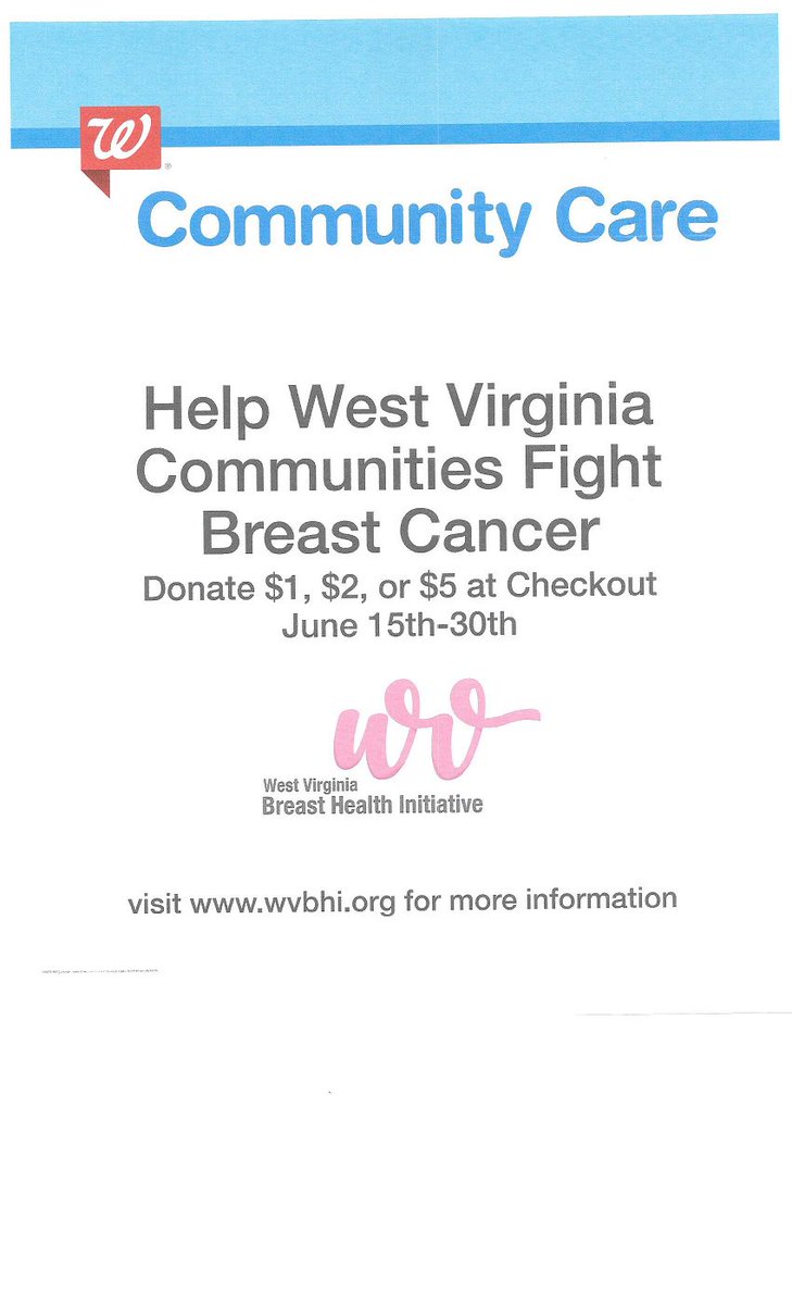Saturday, June 30 is the last day to visit any West Virginia #Walgreens and round up your purchase or make a donation to #WVBHI  Please help us spread the word! You know they have all of your 4th of July FUN!