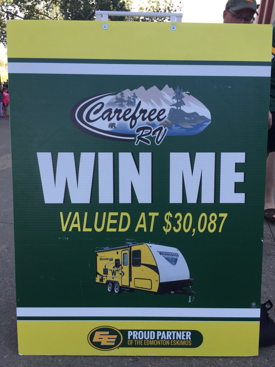 carefreerv's tweet image. Come to Gate 9 and ENTER TO WIN a @Winnebago valued over $30,000 by @carefreerv  Proud Partners of the @EdmontonEsks! #goesksgo