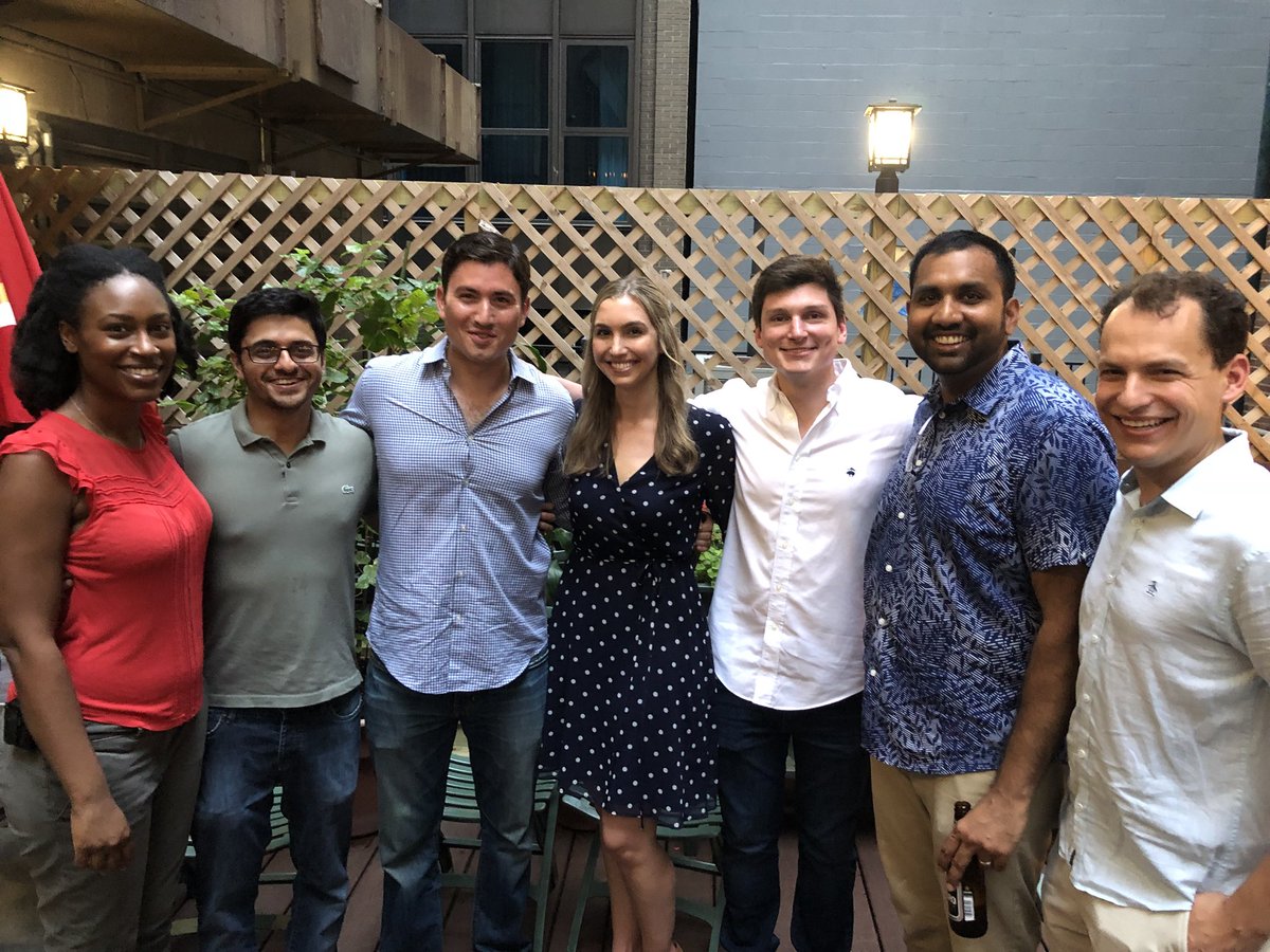 Welcome to the NUIR Fellow Class of 2019!  Jamie RiChard, Shamit Desai, Jonathan Weinstein, Victoria Young, Preston Eisworth, Stephen Seedial, Michael Heller. Orrie Close not pictured. Enjoy the weekend, then get to work! #nuir #NURad