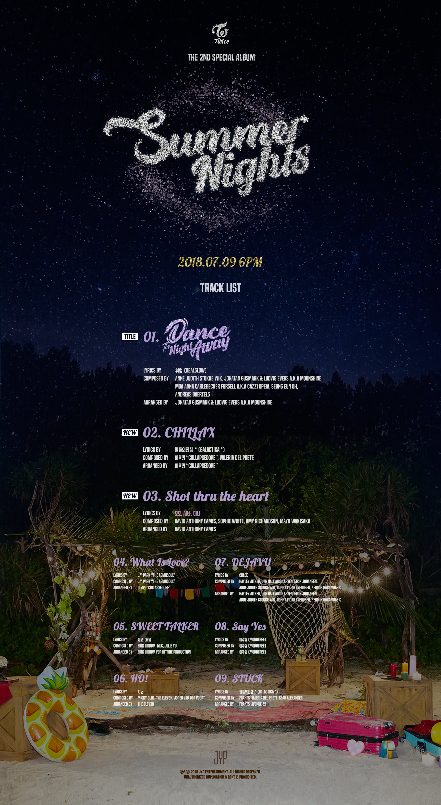 Jypnation Twice The 2nd Special Album Summer Nights Track List Dance The Night Away 18 07 09 6pm Twice 트와이스 Summernights Dancethenightaway T Co 6pw5ec8l07 Twitter