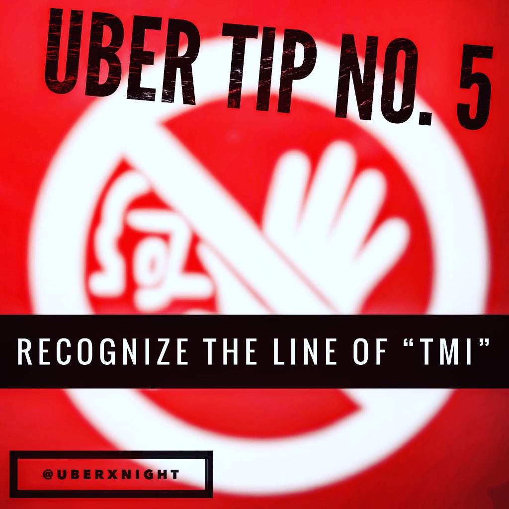 uberXnight's tweet photo. “I don’t mind listening to your issues.

I even offer complimentary tissues. 

However, there is a line

That seems to get crossed time after time.” #uberXnight https://t.co/4bFU4IiFNN