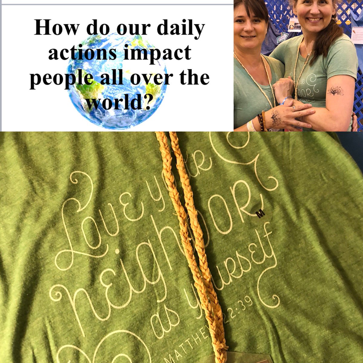 Iamvoman's tweet photo. @elcagathering with @LRCGreenSheep sharing ways to “Love your neighbor as yourself” - and giving out great tree tattoos (only temporary ones)! https://t.co/oL6dY7iDrP