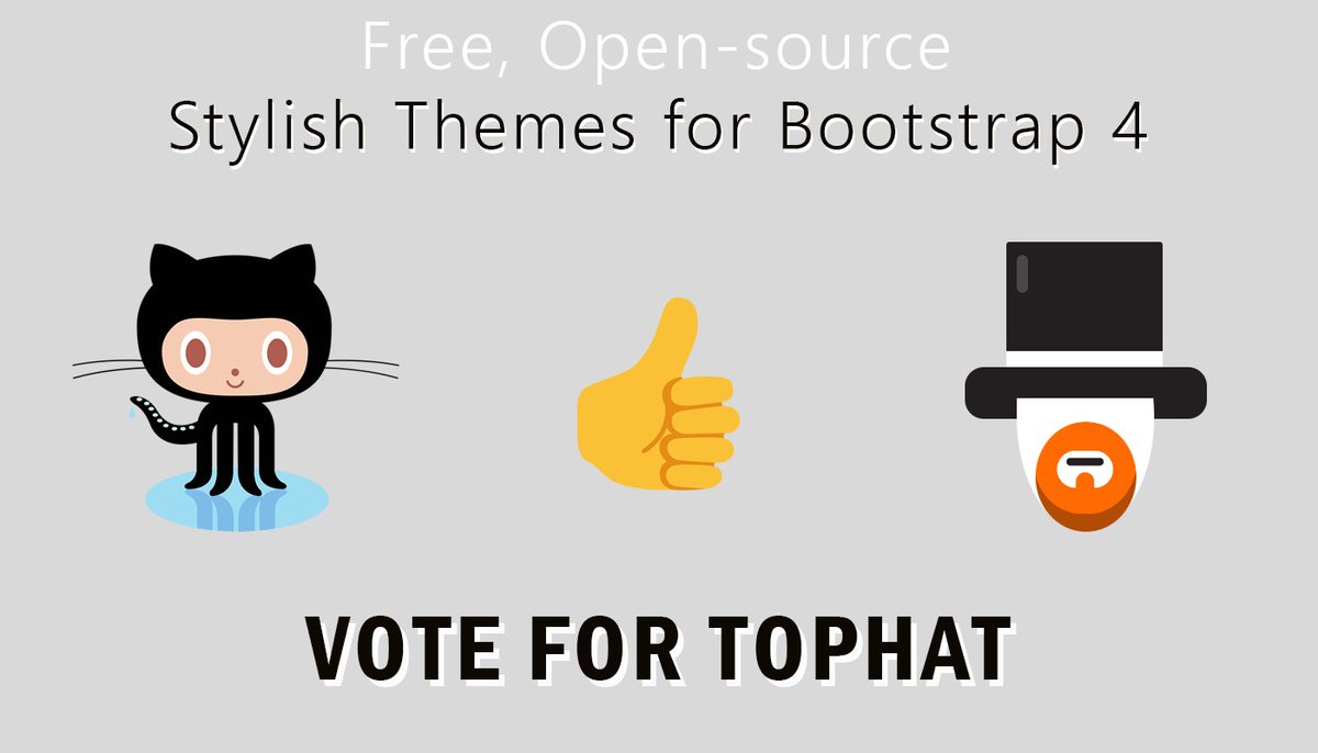 TweetFrog's tweet image. I would appreciate your 👍 to claim the Tophat logo #github #webdev #bootstrap github.com/arasatasaygin/… 🙏__ get 12 free, stylish Bootstrap themes