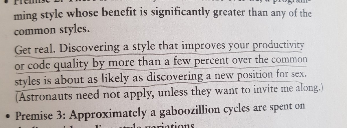 avraamakis's tweet image. I was reading a piece from 2003, with the idea of enforcement of a code style into the programming language. Imagine something like @PrettierCode for #js integrated into @v8js, throughing syntax errors if the style is not respected. I find it a great idea. #code #codestyle