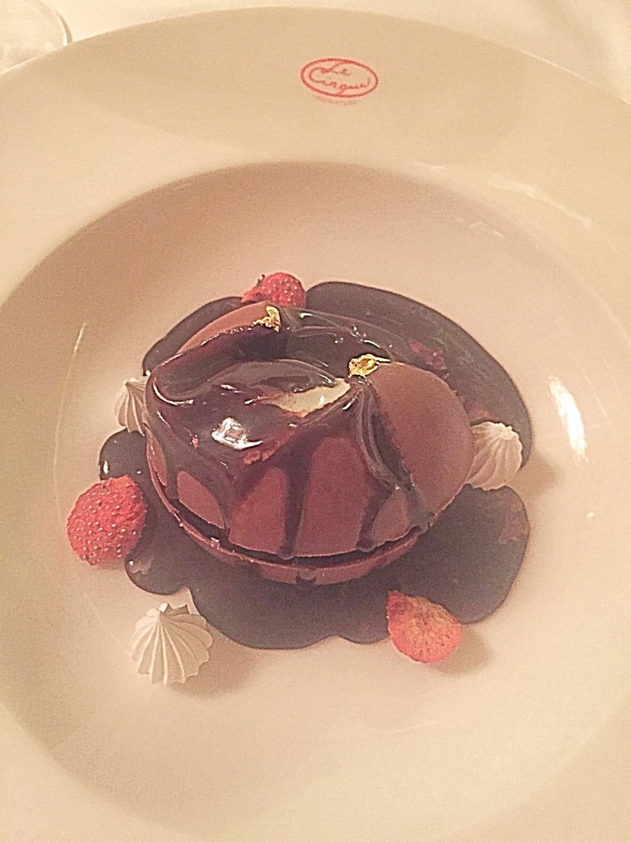 Absolutely fantastic meal last night in Le Cirque Signature at Leela Palace, Bangalore: Burrata, tomato and basil reduction - Blue crab with fennel  - Slow-roasted pork belly with polenta and morels - and a chocolate sphere melted with chocolate sauce #India #Bengaluru