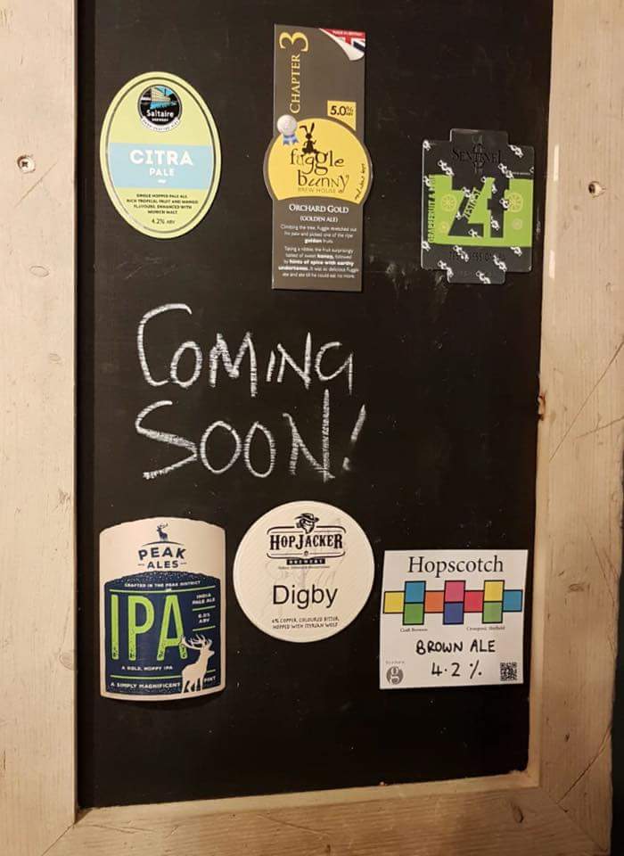 GuzzleMicropub's tweet image. Talking of decent beers, take a look at these fine ales on the bar @ guzzle this weekend!
The coming soon board looks a bit tasty too.
Hoppy days folks 🍺🍺