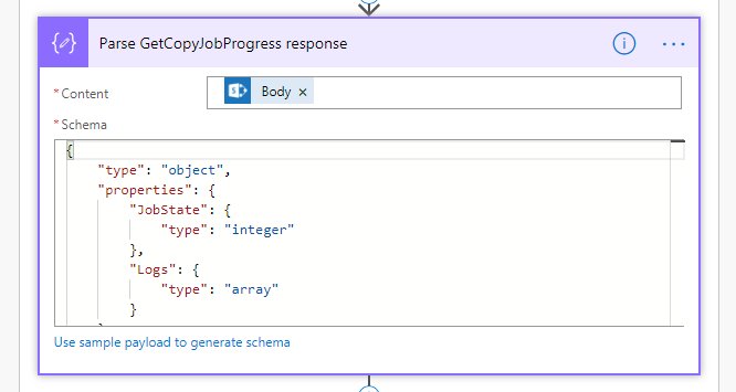 Parse GetCopyJobProgress response Parse GetCopyJobProgress response