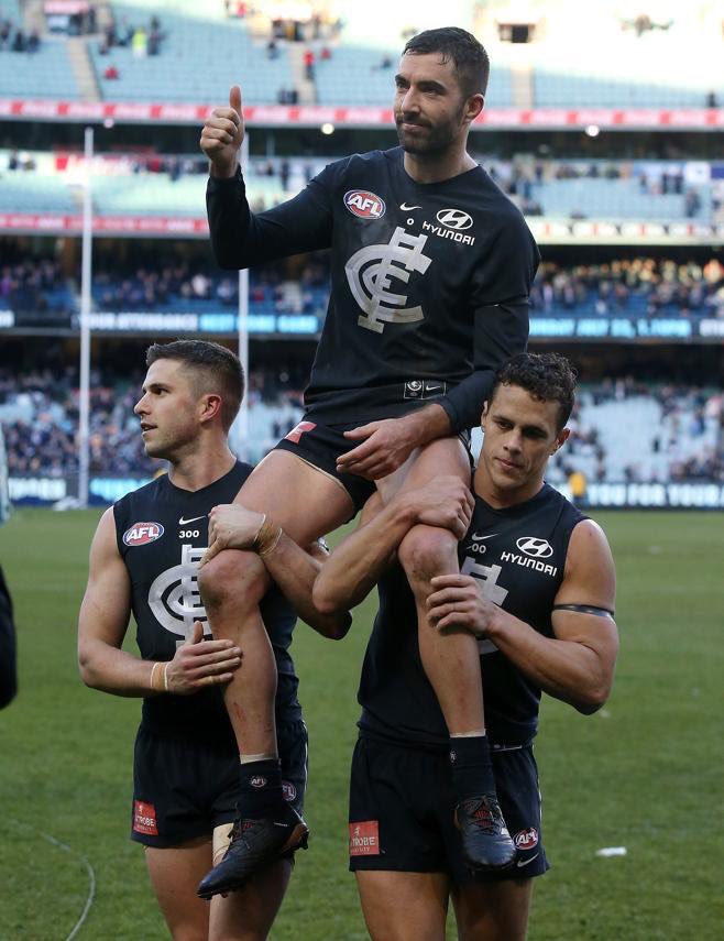 BluesFooty's tweet photo. Kade Simpson in his 300th AFL match:
- 37 disposals at 76% efficiency
- 112 @AFLFantasy points
- 3 marks
- 2 tackles
- 16 pressure acts
- 8 intercept possessions
- 8 rebound 50s
- 3 inside 50s
- 4 score involvements
- 2 clearances
#AFLBluesPower #AFL #Simmo300 #BoundByBlue 🔵 https://t.co/WGoWvAFlCU