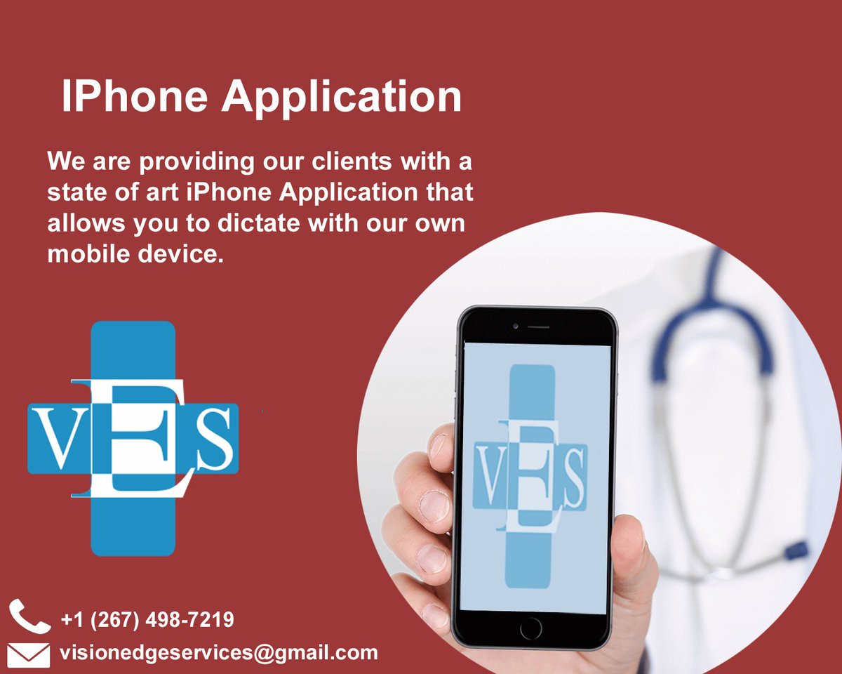Vision_Edge's tweet image. We are providing our clients with a state of art #IPhone_Application that allows you to dictate with our own #mobile_device.
Go to our website for details:
goo.gl/YiHHWM