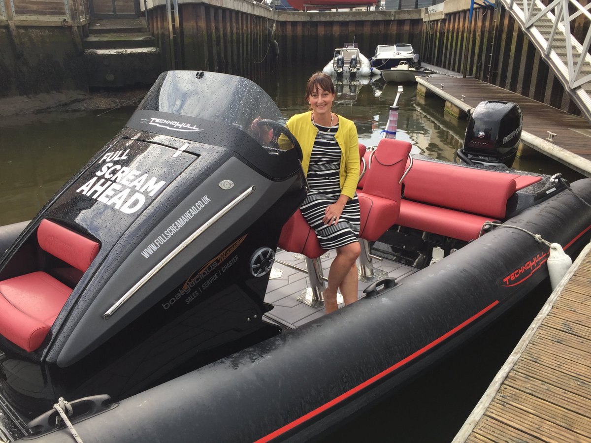 She sells sea Shelleys on the sea shore. Yes, it's Shelley at the seaside, on a Big RIB. #Technohull.