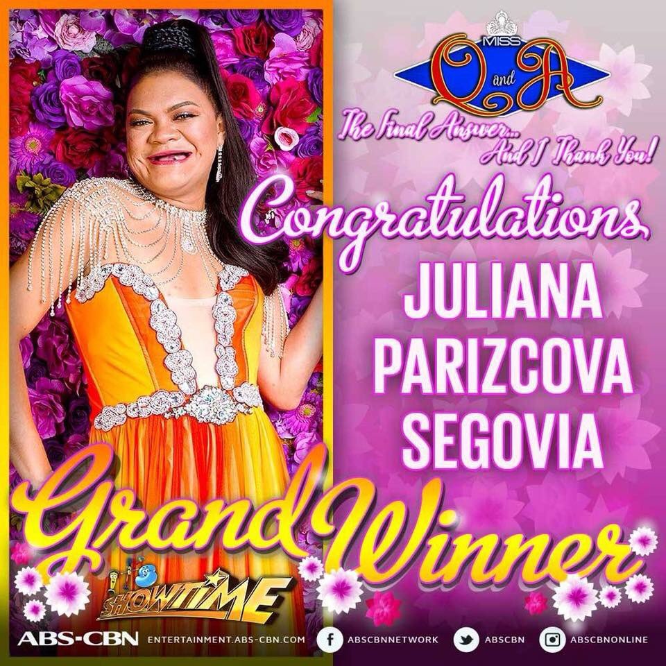 itsShowtimeNa's tweet image. Congratulations Juliana Parizcova Segovia!