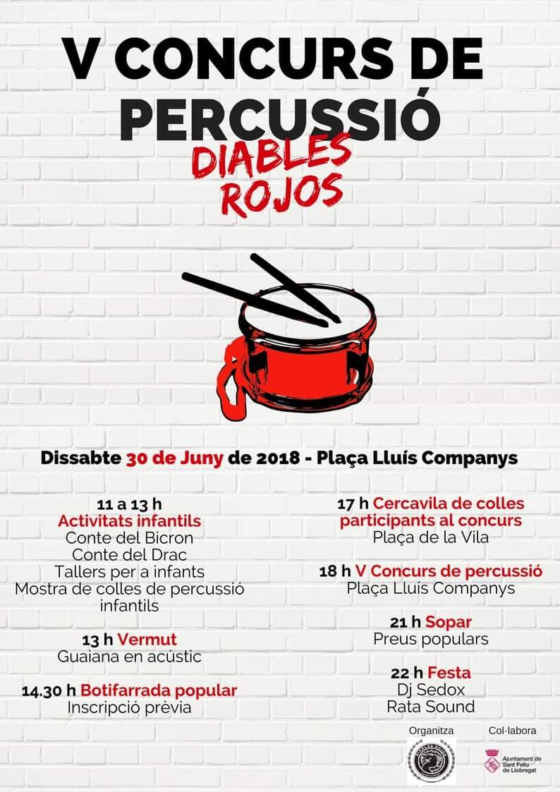 Marxem d'excursió a #StFeliuLlobregat Trobada Percussió Infantil i a la tarda animarem als grans <a href="/DiabolusMusicae/">Diabolus Musicae</a> al #VConcursPercussióDiablesRojos #DiablesRojos #MareaNaranjita #MiniPercu #MolemMolt #EspectacleAssegurat <a href="/xavieramor/">Xavier Amor</a> <a href="/santiagomacip/">Santiago Macip</a> <a href="/Biosca13e/">Sílvia Biosca Estopà</a> <a href="/soniamoraleda/">sonia moraleda</a>