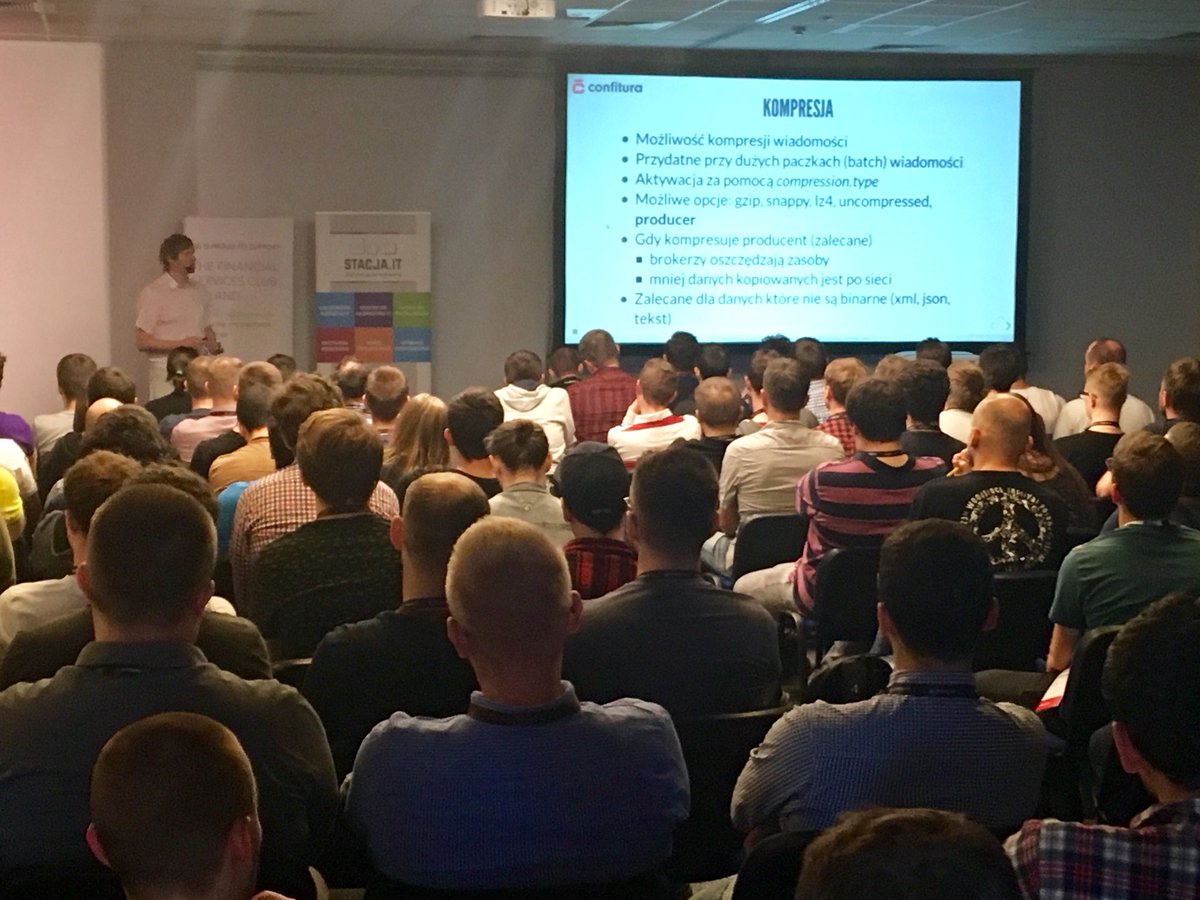 czerwmar's tweet photo. Very interesting presentation about building realtime and big data pipelines with @apachekafka at #confiturapl by @RadoslawSzmit https://t.co/W2uupRMvfo