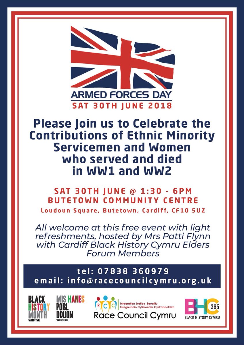 Celebrating ALL who lost their lives and served in our wars.. recognising the contribution of ethnic minorities from the Commonwealth. Did you know thousands upon thousands came from Caribbean alone?<a href="/rcccymru/">Race Council Cymru</a> <a href="/BHMWales/">.</a> <a href="/RadioCardiff/">Radio Cardiff</a> <a href="/ITVWales/">ITV Wales News</a> <a href="/BBCWales/">BBC Wales 🏴󠁧󠁢󠁷󠁬󠁳󠁿</a> #ArmedForcesDay2018